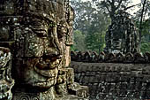 Angkor Thom - Bayon temple, second enclosure, corner towers seen from the central terrace 